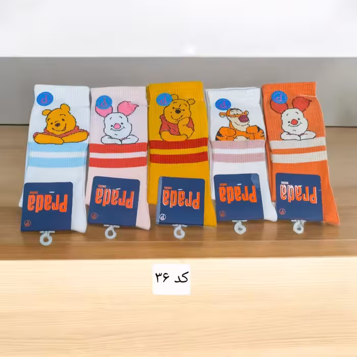 جوراب ساقدار کش انگلیسی فانتزی پنبه ترک کد 36