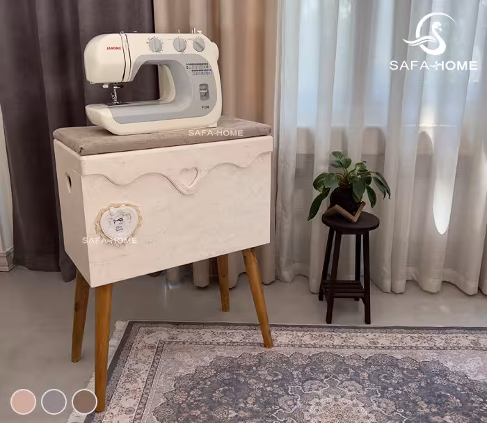 میز و باکس چرخ خیاطی مدل دوژان رنگبندی