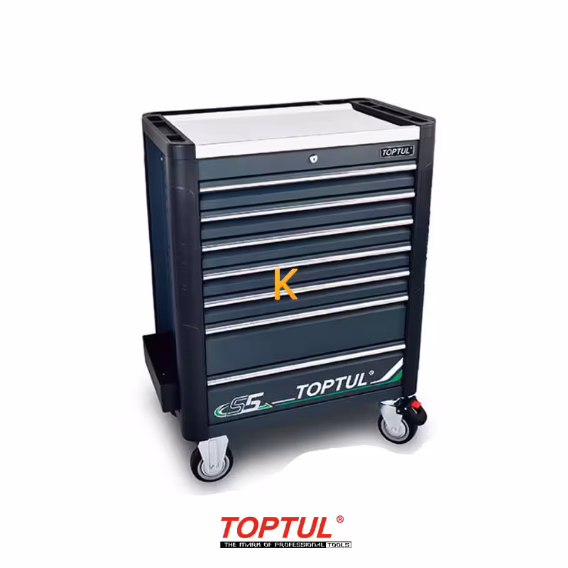 جعبه ابزار 7 کشو چرخ دار با ابزار مدل GE-3402 تاپ تول