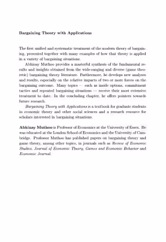 خرید و دانلود نسخه کامل کتاب Bargaining Theory with Applications