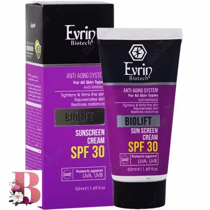 کرم ضد آفتاب ضد چروک SPF30 بایولیفت اورین 50 میلی لیتر | Evrin Biolift Anti Wrinkle Sun Screen Cream SPF30 50ml