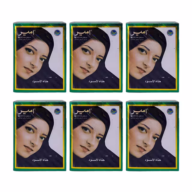 حنا گیاهی مشکی امیر 10 گرمی بسته 6 عددی