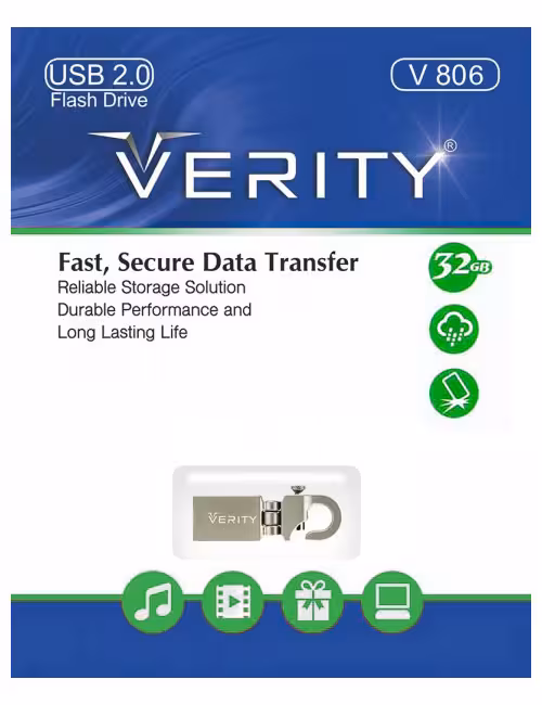 فلش مموری فلزی وریتی مدل V806 ظرفیت 32 گیگابایت