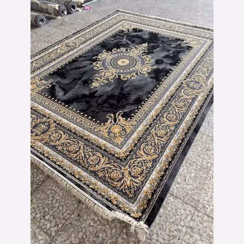 فرش 700شانه ماشینی کاشان 9متری طرح ورساچ سرمه ای(باارسال رایگان)