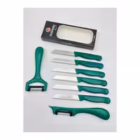 ست 6 عددی چاقوی میوه‌خوری و 2 عدد پوست‌کن زولینگن | Solingen | مدل کلیور سیم‌دار | رنگ سبز | تیغه استیل ضدزنگ | طراحی ارگونومیک | مناسب برای آشپزخانه | ساخت آلمان