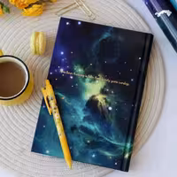 دفتر100برگ سایز A4 ته دوخت جلد سخت برگ سری کهکشانی