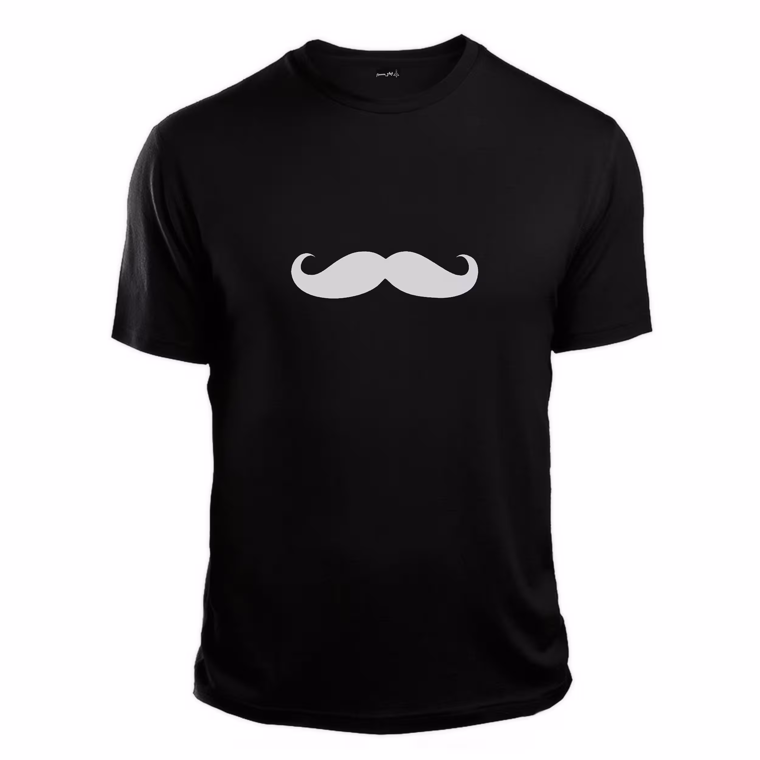 تیشرت مردانه مشکی به رسم طرح سیبیل کد 20002