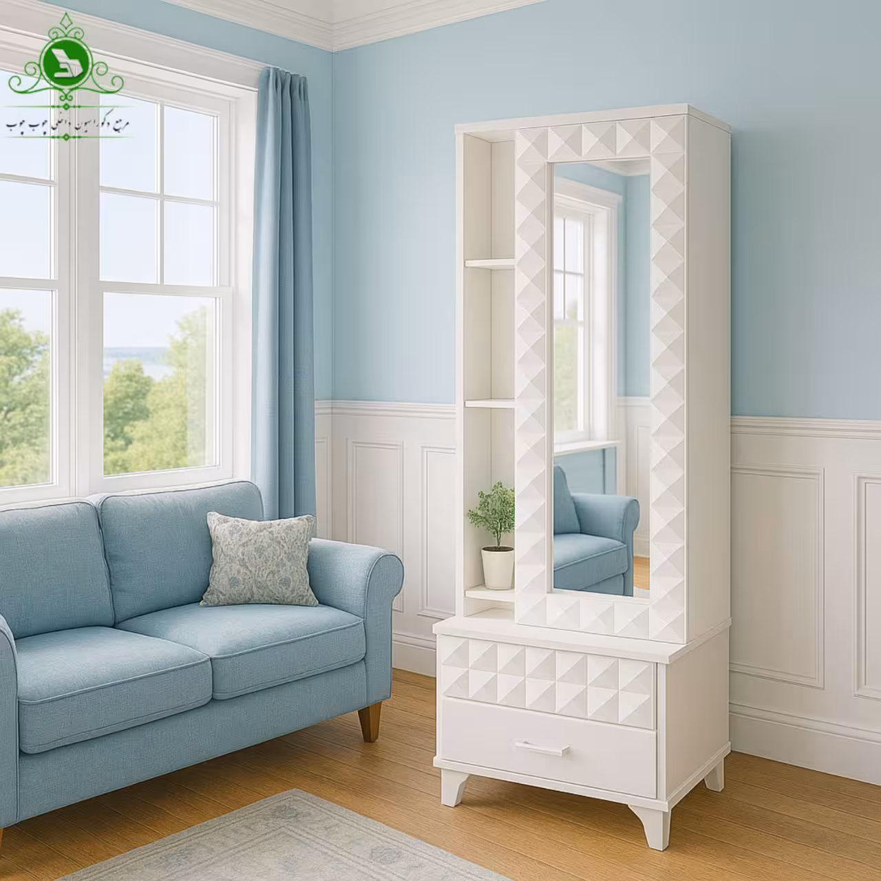 آینه قدی دو کشو مدل کیمیا