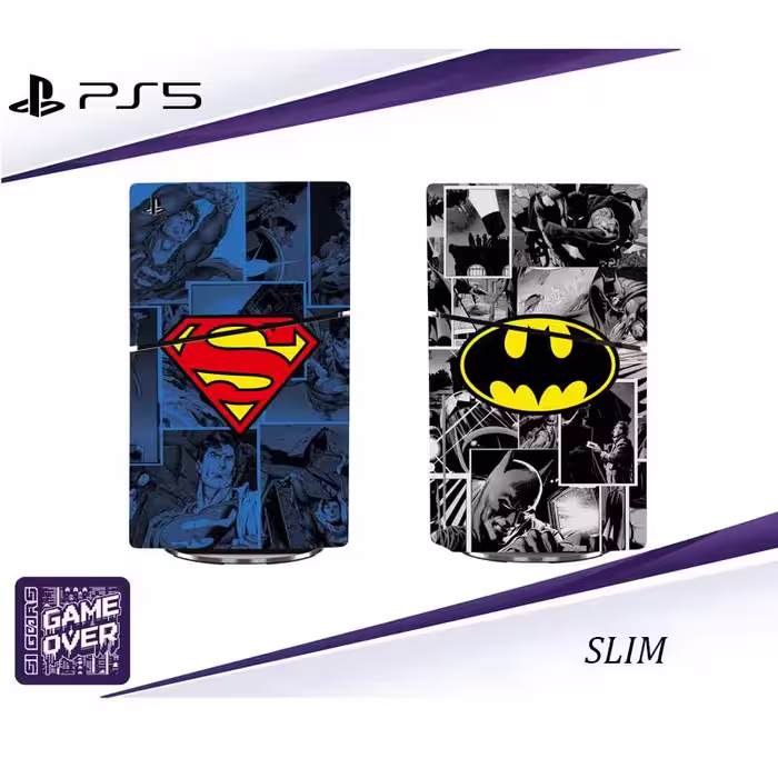 برچسب کنسول PS5 SLIM (GO) طرح سوپرمن و بتمن