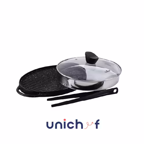 تابه گریل چدن گرد کوچک بدون چوبUN-6007