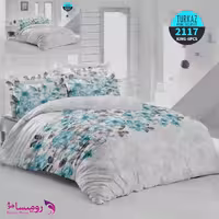 قیمت و خرید سرویس روتختی طرح رز فیروزه ای دو نفره برند Turkaz کد 2117