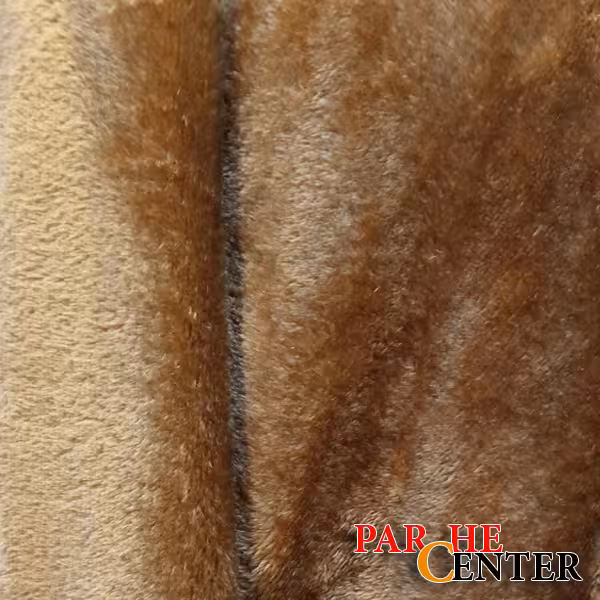 پارچه ته طاقه تدی شکلاتی دورو متراژ 60 سانتی متر