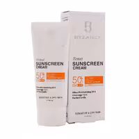 کرم ضد آفتاب کرم پودری بژ روشن  SPF50 بیزانس مناسب پوست خشک و حساس 40 میلی لیتری