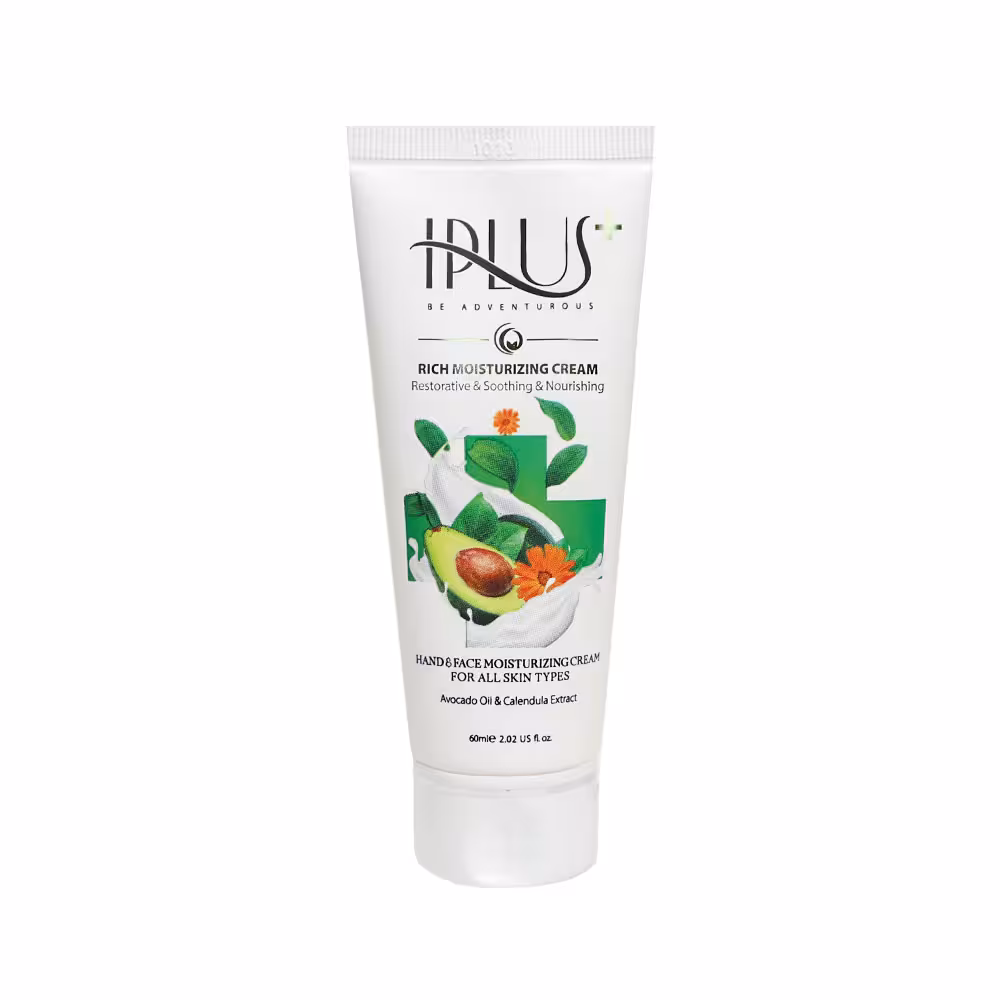 کرم تیوپی مرطوب کننده قوی حاوی روغن آووکادو و عصاره کالاندولا آی پلاس حجم 60 میلی لیتر