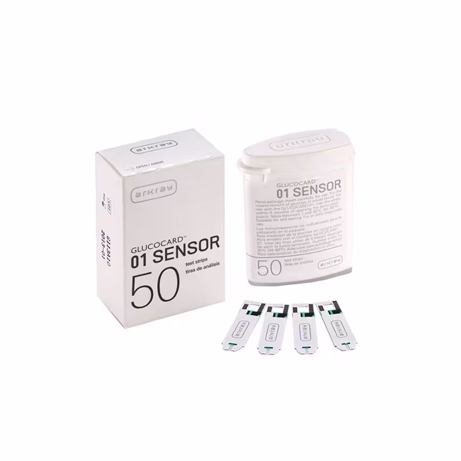نوار تست قند خون آرکری مدل Glucocard-01 Sensor بسته 50 عددی