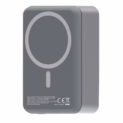 پاوربانک پاورولوژی مدل Magsafe Aluminum کد PP081 ظرفیت 30000 میلی آمپر ساعت