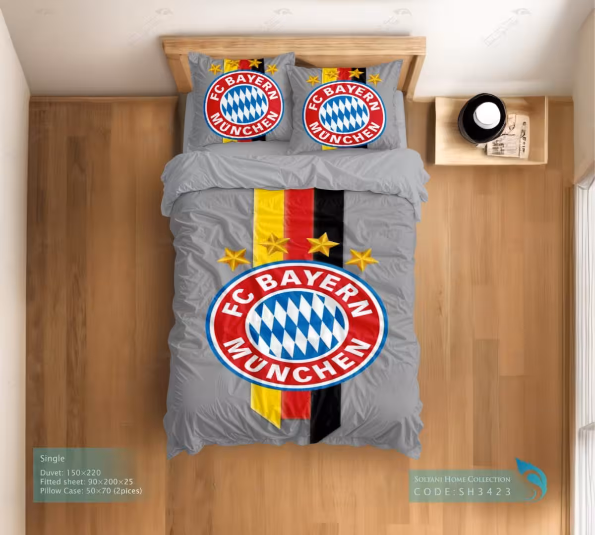 روتختی و ست کامل طرح باشگاه فوتبال بایرن مونیخ سایز یکنفره کد SH3423