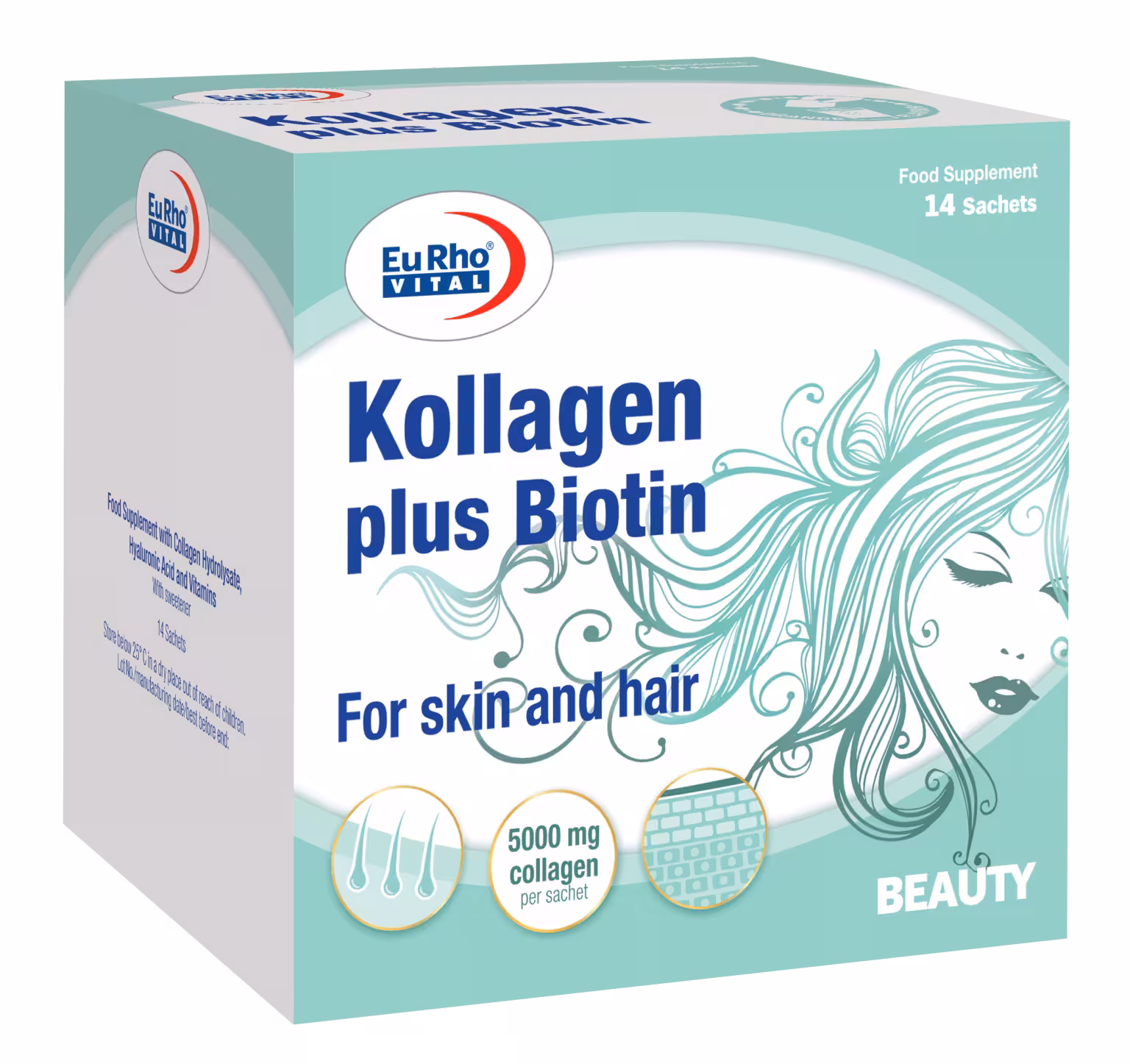 ساشه کلاژن پلاس بیوتین یوروویتال (14 عدد ساشه)