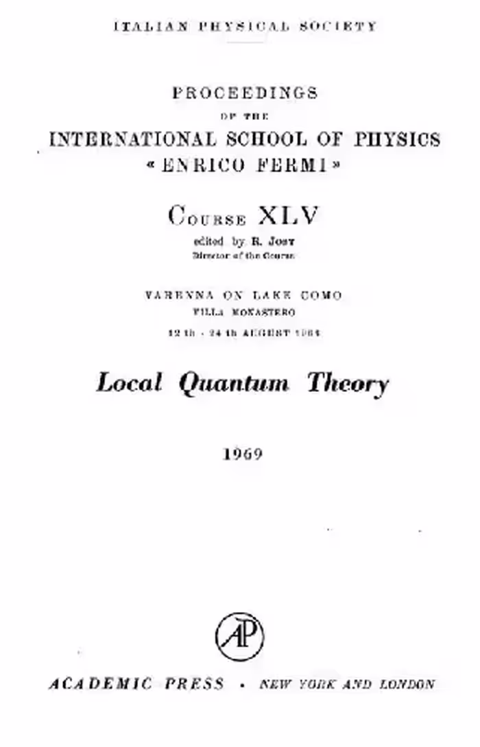 خرید و دانلود نسخه کامل کتاب Local quantum theory (proc. school XLV E.Fermi 1968)