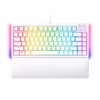 صفحه کلید باسیم ریزر مدل BlackWidow V4 75% White Edition