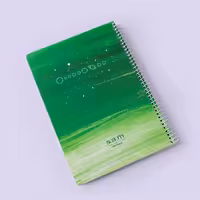 دفتر مدرسه خط دار کهکشان سبز سم (s.a.m)