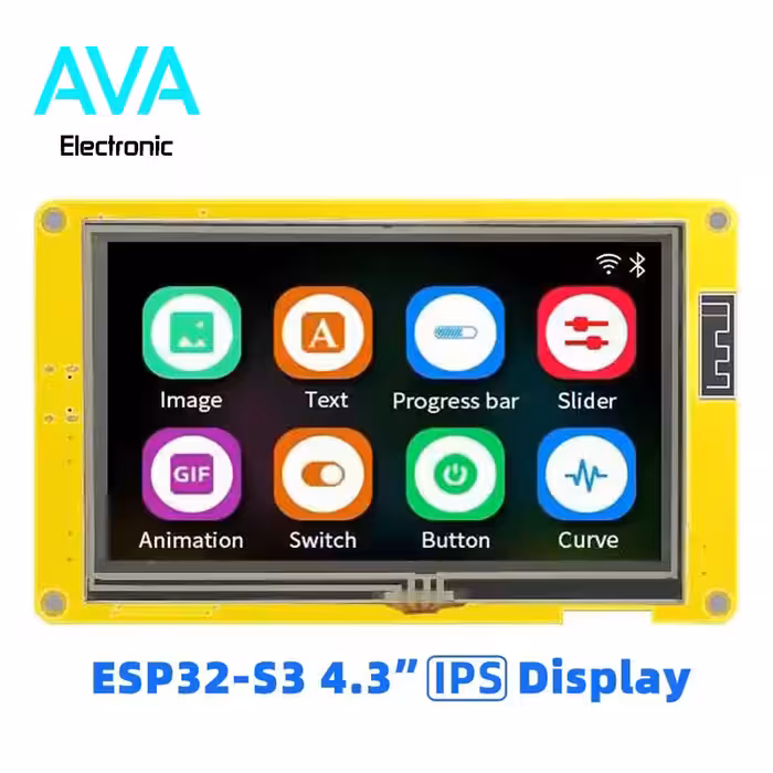 نمایشگر 4٫3 اینچ IPS با پشتیبانی از ESP32-S3 دارای 8M حافظه PSRAM و 16M حافظه Flash