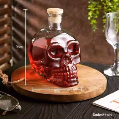 بطری شیشه ای طرح اسکلت