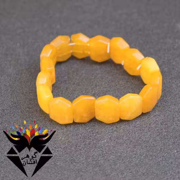 دستبند کلسیت زرد اصل خوشرنگ کد D_1701