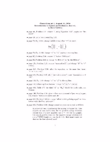 خرید و دانلود نسخه کامل کتاب Errata: Introduction to quantum mechanics, 2nd ed