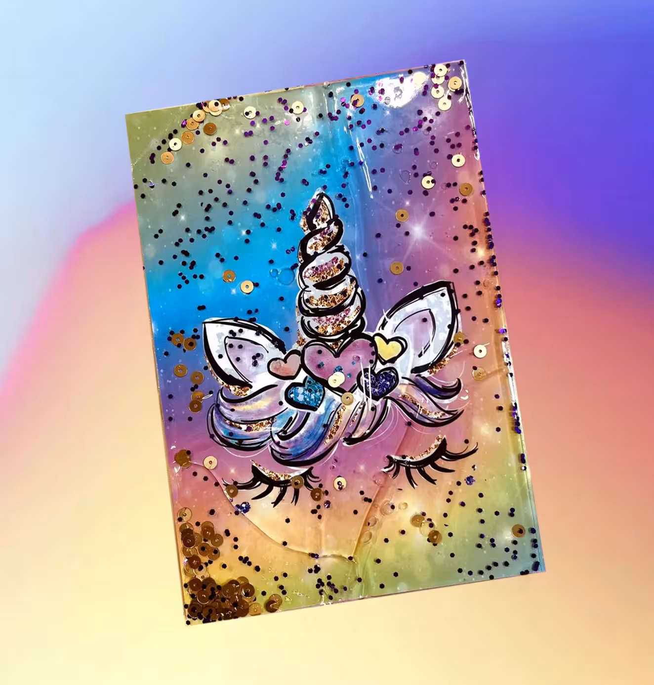 دفتر پولک دار سويل طرح تک شاخ کد 011