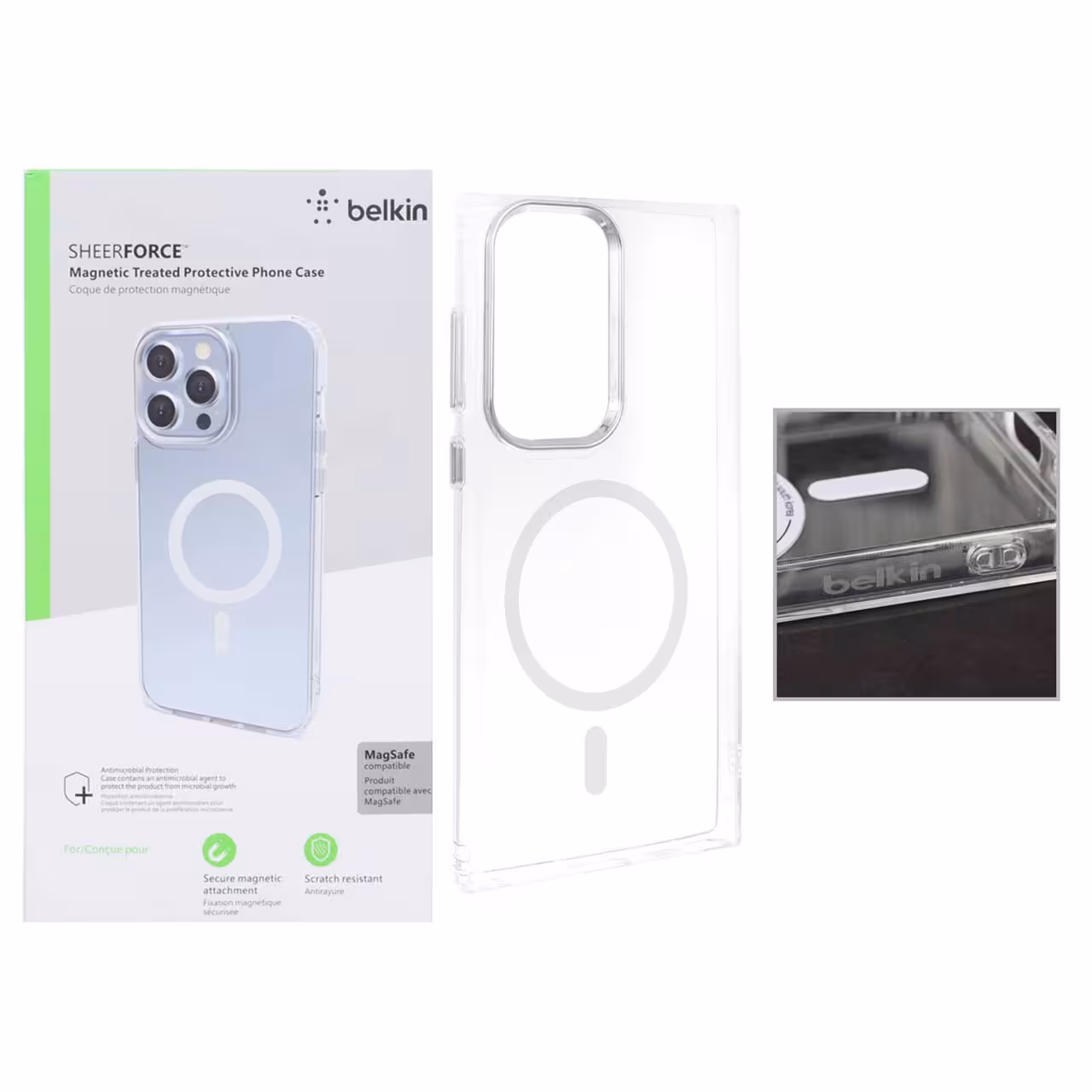 قاب گوشی سامسونگ S23 Ultra شفاف مگ سیف دار belkin