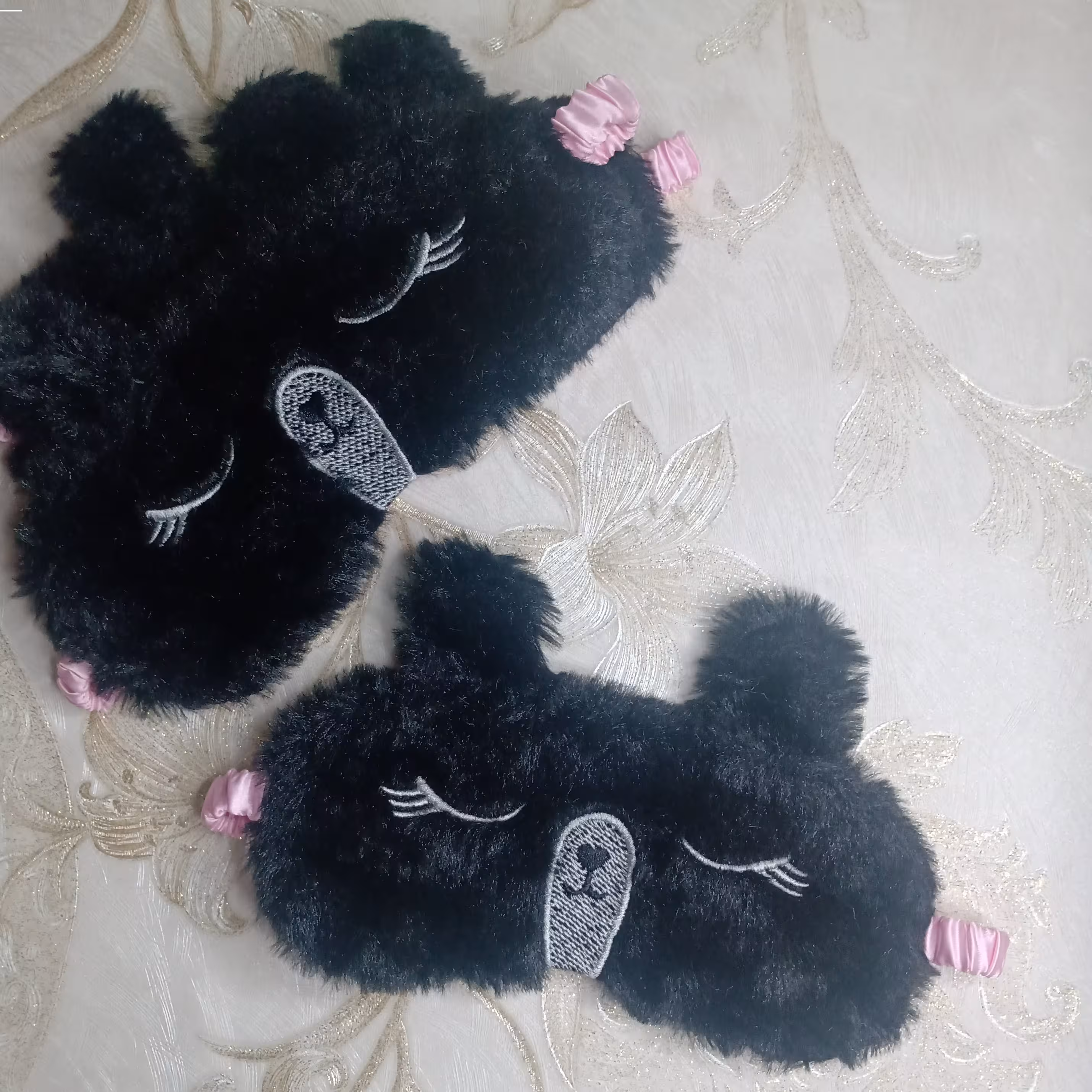 چشم بند فانتزی مشکی وطوسی