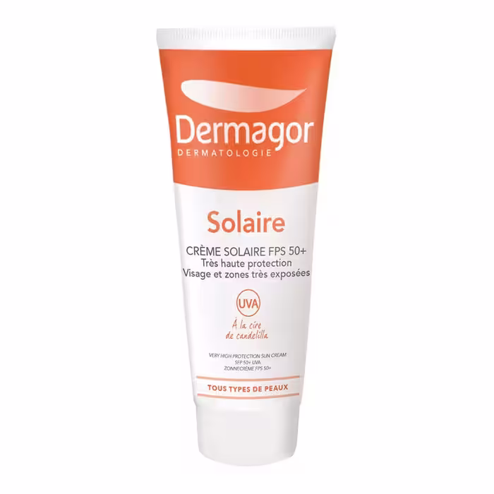 کرم ضد آفتاب بی رنگ  SPF50 (مناسب پوست نرمال و خشک) درماگور