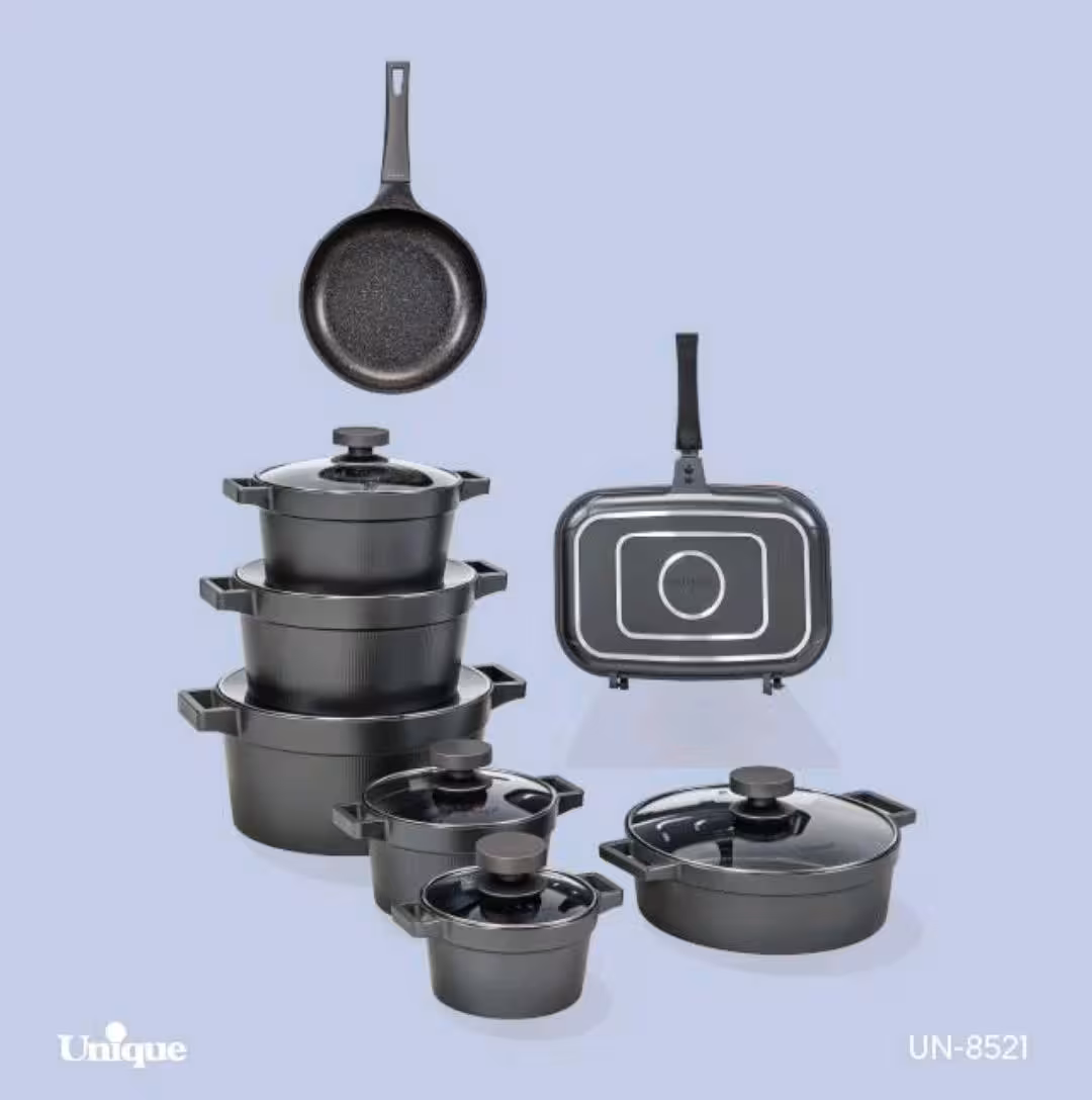 سرویس قابلمه 15پارچه طوسی دیاموند یونیک کد UN-8521