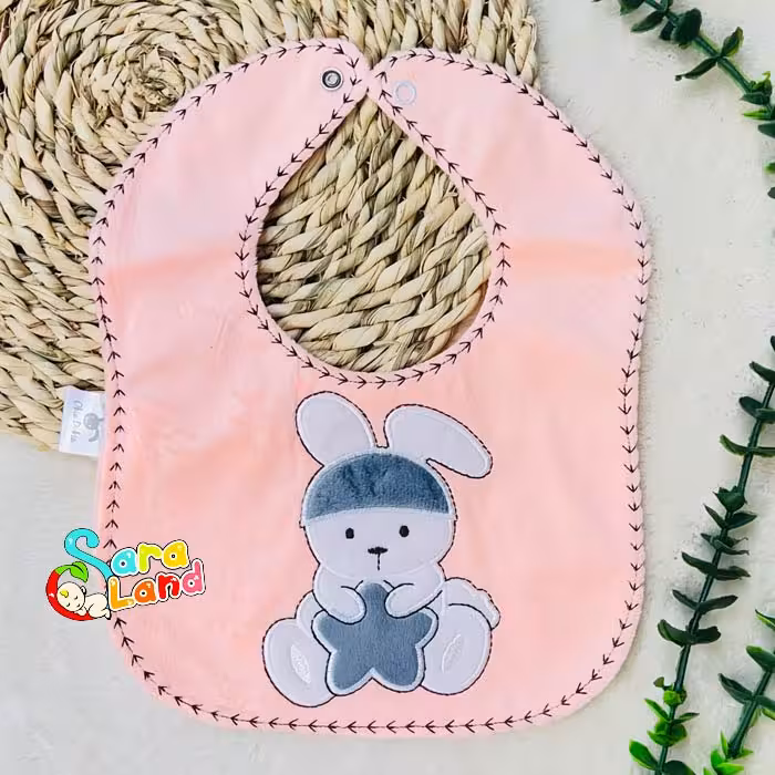 پیشبند مخمل نوزاد طرح خرگوش