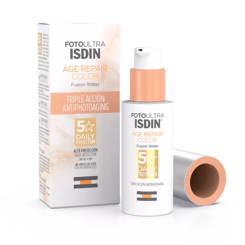 کرم ضد آفتاب رنگی ایزدین مدل AGE REPAIR حاوی SPF50 حجم 50 میل