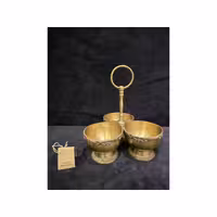 اردوخوری سه پیاله برنجی هندکرفت 179518