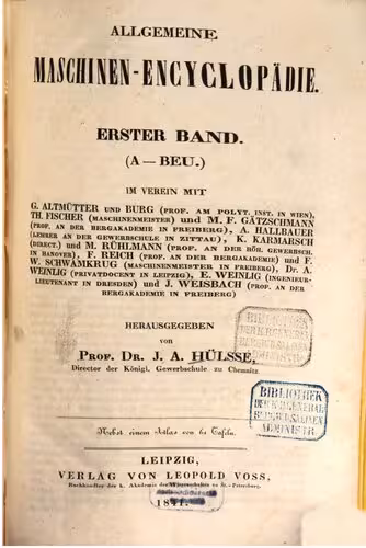 خرید و دانلود نسخه کامل کتاب Allgemeine Maschinen-Encyclopädie