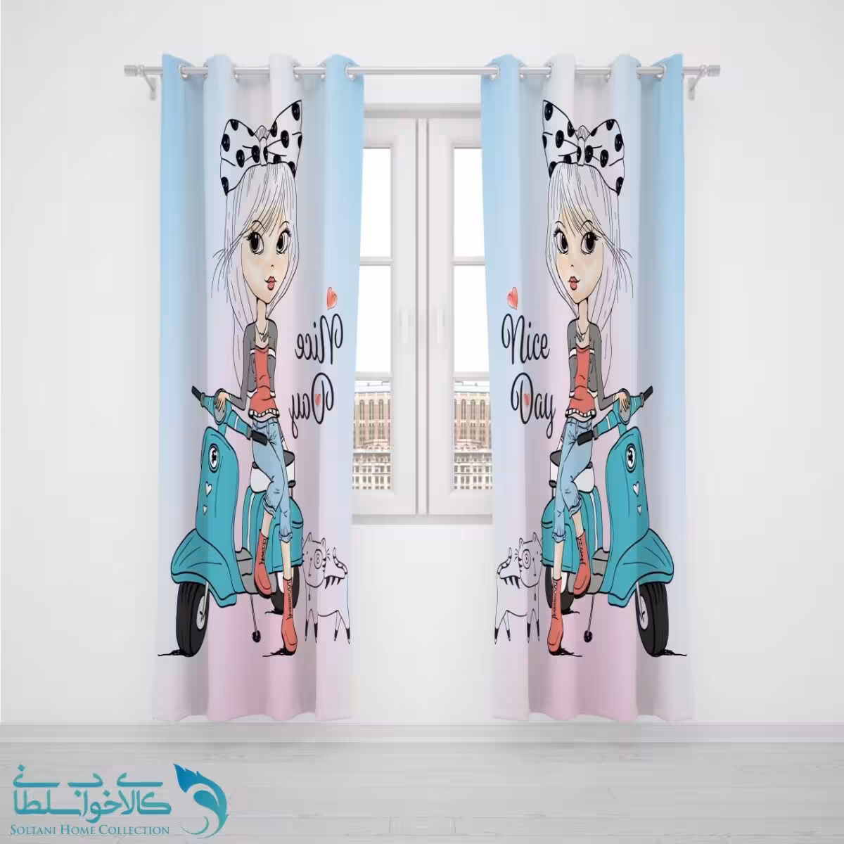 پرده پانچی اتاق کودک طرح ویانا کد A1721