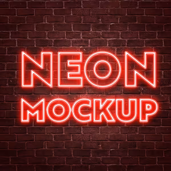 دانلود موکاپ لوگو و متن نئونی به صورت لایه باز PSD