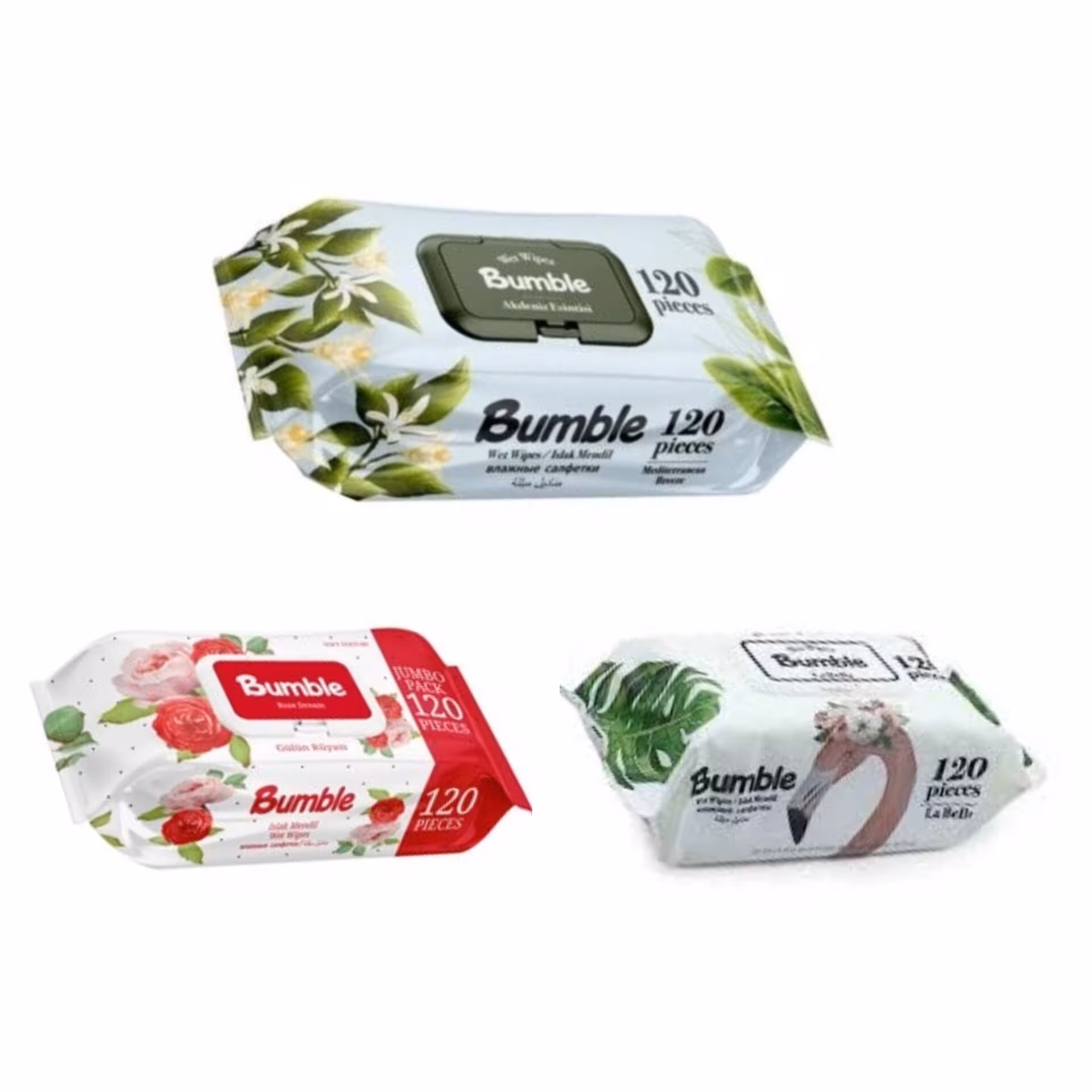 دستمال مرطوب بامبل بسته 120 عددی