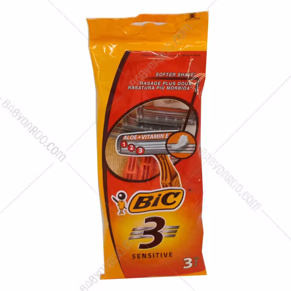 خودتراش (ژیلت) بیک سه تیغه حساس بسته 3 عدد | Bic Sensitive 3 Blade 3 pcs