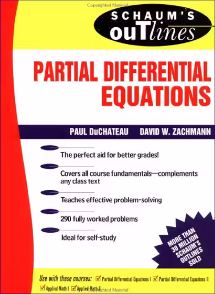 خرید و دانلود نسخه کامل کتاب Schaum’s Outline of Theory and Problems of Partial Differential Equations