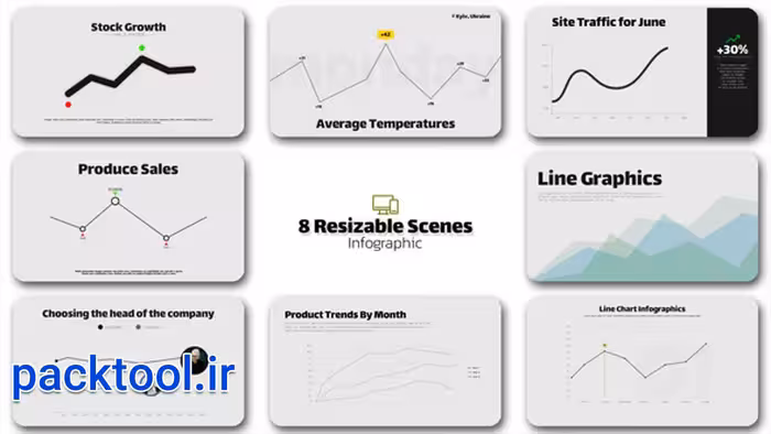 دانلود پروژه پریمیر پرو اینفوگرافیک نمودار های خطی Infographic Line Graphs - پک تول