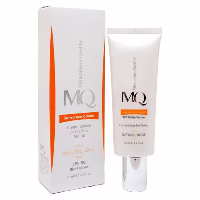 کرم ضد آفتاب رنگی فاقد چربی ضد لک SPF50 ام کیو(بژ طبیعی) 55 میلی لیتر