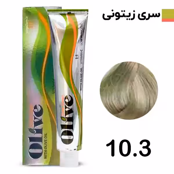 رنگ مو الیو بلوند فوق العاده روشن زیتونی olive شماره 10.3