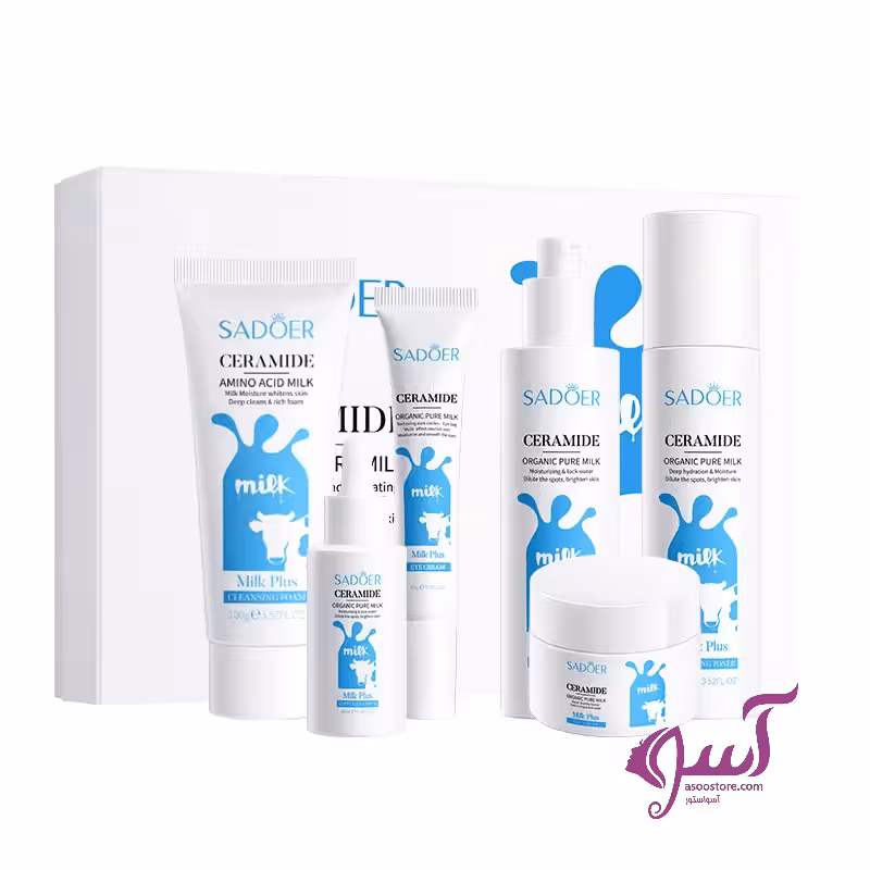 پک 6 محصولی پوست صورت سرامید روشن کننده شیر گاو اورجینال SD87686