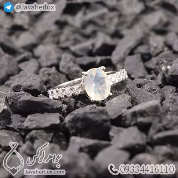 انگشتر نقره زنانه اوپال _ کد : 100438