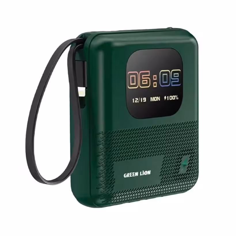 پاوربانک 10000 و اسپیکر بلوتوثی گرین لاین Green Lion Smart Touch Screen توان 20 وات همراه کابل متصل
