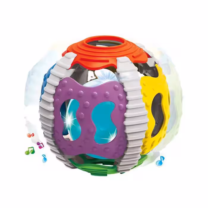 توپ آموزشی سیلیکونی دندان گیر موزیکال و چراغ دار کد 779